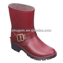 fashion pvc durable mature women with picture rain boots